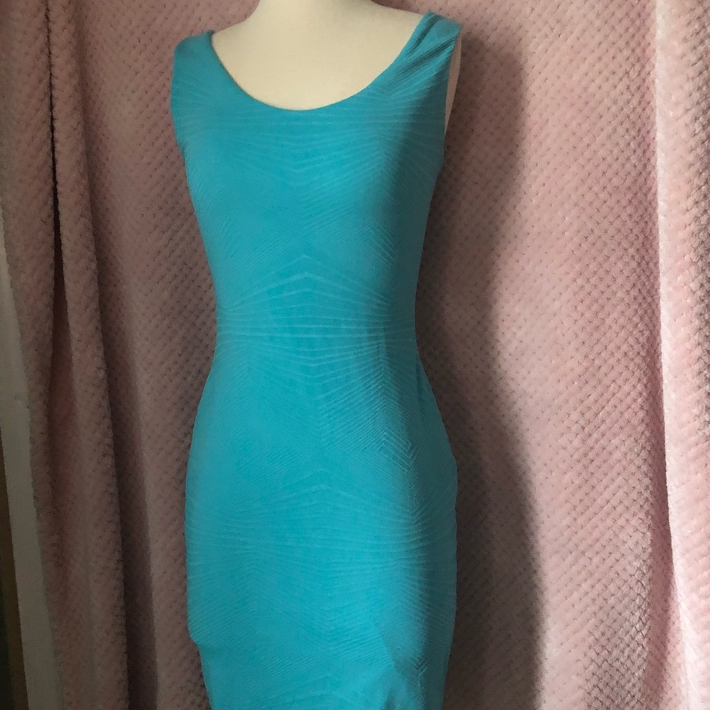 Turquoise body con dress NWT